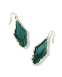 Evelyn Gold Dark Green Pearl Earrings