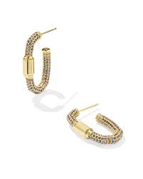 Emery gold crystal hoop earrings