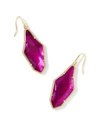 Evelyn Gold Dark Magenta Illusion Earrings