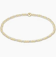 Gameday Hope Sincerity Pattern 2mm Bead Bracelet - White