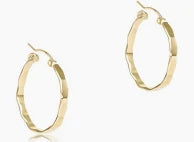 Scalloped Round Gold 1.25" Hoop - Smooth