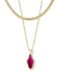 Evelyn Gold Dark Magenta Illusion Multi Strand Necklace
