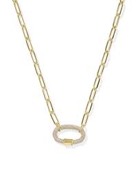 Emery gold link chain crystal necklace