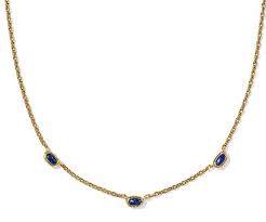 Mini Elisa Three Stone Strand Vintage Gold Blue Lapis