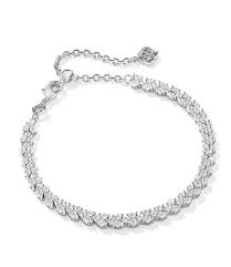 Emery silver crystal tennis bracelet