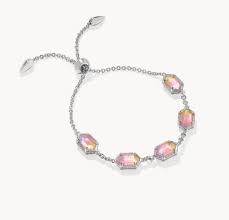 Hallie Silver Sunrise Watercolor illusion Bracelet