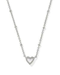 Ari mini heart silver ivory necklace