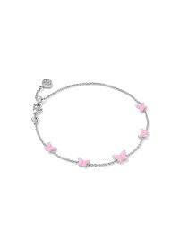 Lillia butterfly silver pink enamel bracelet