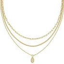 Elisa Mini Gold Iridescent Drusy Triple Strand Necklace
