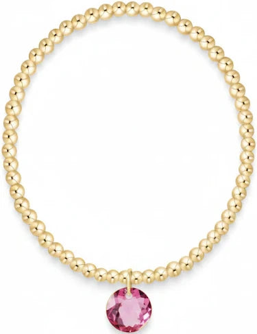 Classic Gold 3mm Bracelet Reflection Small Charm October