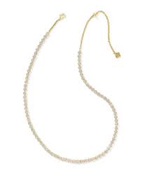 Emery gold crystal tennis necklace