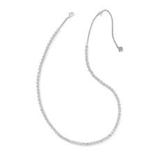 Emery silver crystal tennis necklace