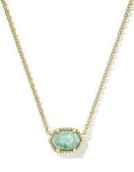 Daphne frame gold teal necklace