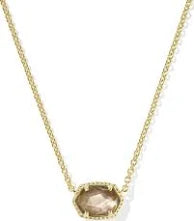Daphne frame gold taupe necklace