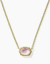 Daphne frame gold pink necklace