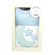 Blue Lullaby Burp and Bib Set