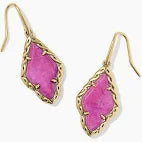 Adeline Drop Earrings Vintage Gold Dark Fuchsia VRGD