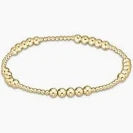Classic Blissful Pattern 2mm Beaded Bracelet - 4mm gold