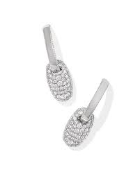 Bailey Pave Huggie Earring Rhod White Crystal