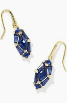 Lindy Rae Lee Gold Blue Crystal Earrings