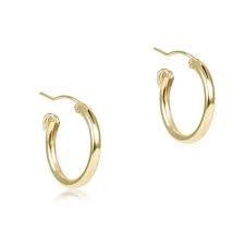 Round Gold .5" Smooth Hoop Earrings