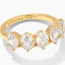 Cailin gold white crystal ring size 5