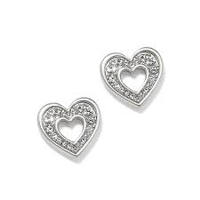 Enchanting Heart Silver Post Earrings