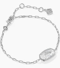 Elaina luxe silver crystal chain bracelet