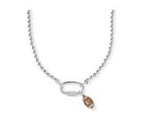 Football Metal Silver Strand Necklace Metal White cz