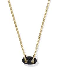 Bailey Pave Pndnt Necklace Gold Black Crystal