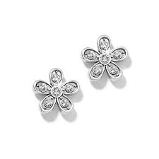 Enchanting Flower Silver Post Earrings