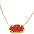Elisa gold red opal necklace