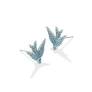 Melody Bird silver teal crystal stud earrings