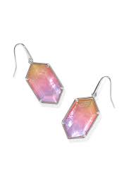 Hallie Silver Sunrise Watercolor illusion Drop Earrings