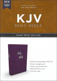 KJV Bible Thomas Nelson Giant Print Purple Flowers