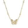 Cailey butterfly gold pink opalescent necklace