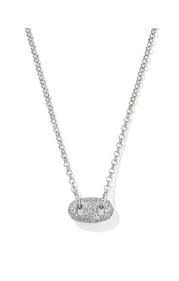 Bailey Pave Pndnt Necklace Rhod White Crystal