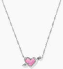 Ari Heart Arrow Silver pink necklace