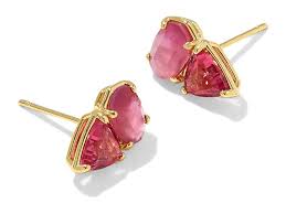 Tatum Gold Pink Mix Stud Earrings
