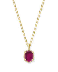 Daphne gold pave framed berry mica necklace