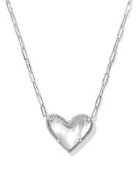 Ari Heart Silver ivory statement necklace