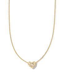 Holland Heart Gold White Crystal Necklace