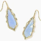 Adriana scalloped frame gold sky blue earrings