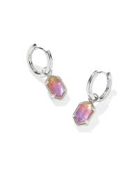 Hallie silver sunrise watercolor illusion huggie earrings