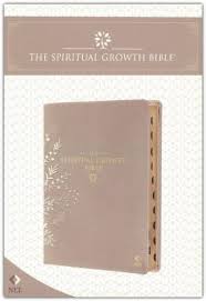 NLT Spiritual Growth Bible Golden Tan Thumb Indexed Double Ribbon  9 Point Font Size