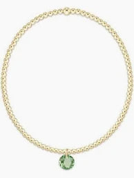 Classic Gold 2mm Bracelet Reflection Small Charm August