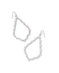 Sophee Silver White Crystal Open Frame Earrings