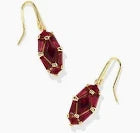 Lindy Rae Lee Gold Red Crystal Earrings