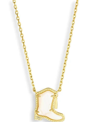 Drill Team Boot gold ivory necklace