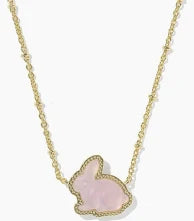 Bunny Gold pink blush necklace